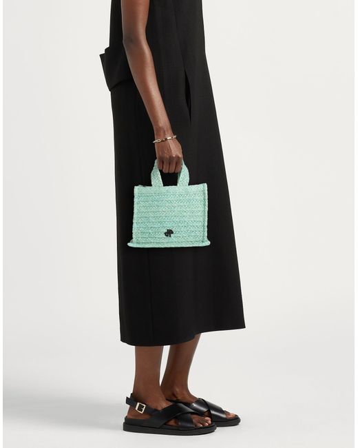 Patou Green Handbag Natural Raffia, Polyester