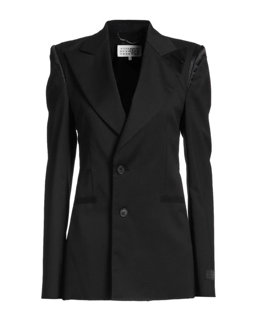 MM6 by Maison Martin Margiela Black Blazer Polyester, Viscose, Elastane