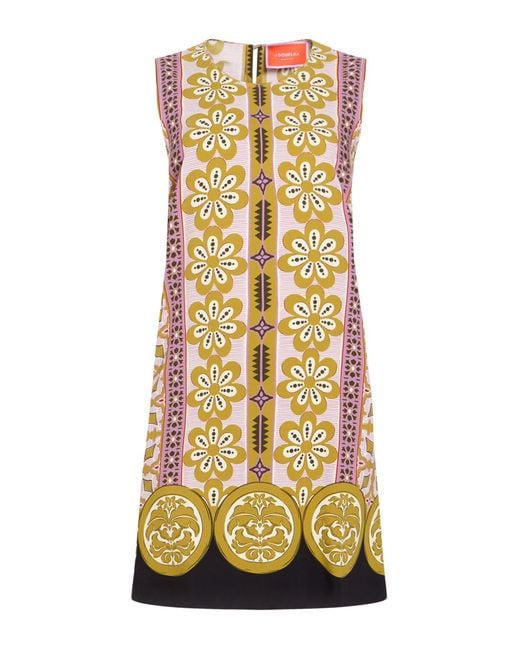LaDoubleJ Yellow Mini Dress Viscose, Elastane
