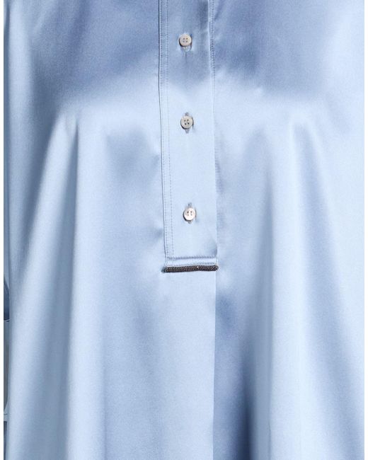 Brunello Cucinelli Blue Top Silk, Elastane