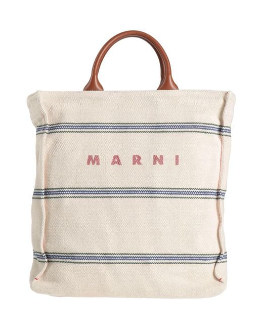Marni Natural Ivory Handbag Cotton, Polyester, Cow Leather, Brass, Zamak