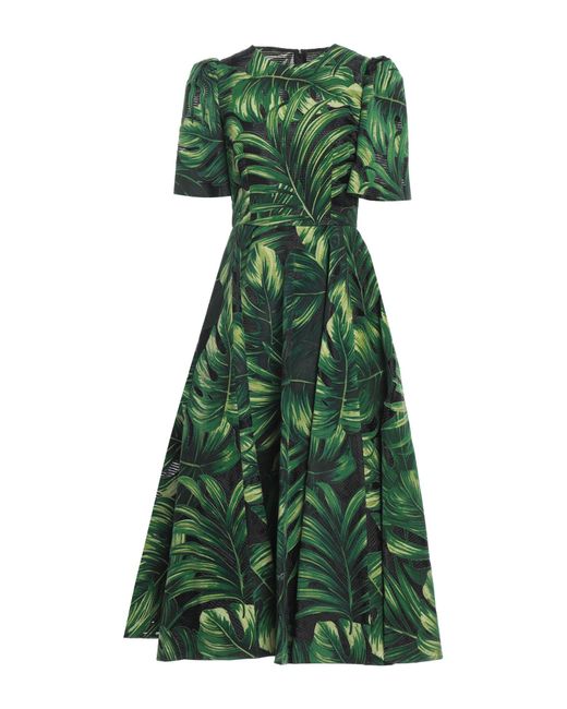 Dolce & Gabbana Green Midi-Kleid