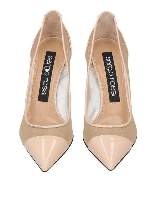 Sergio Rossi Natural Pumps Leather, Textile Fibers