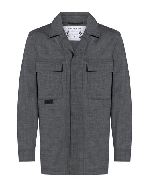 Department 5 Gray Jacket Polyester, Virgin Wool, Elastane for men