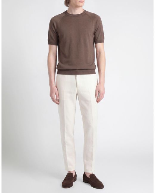 Daniele Fiesoli Brown Sweater Linen, Cotton for men