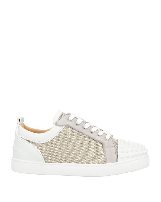 Christian Louboutin White Sneakers Calfskin, Textile Fibers for men
