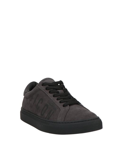 DSquared² Black Icon Charcoal Sneakers Leather