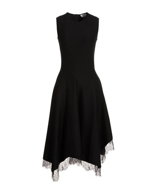 McQueen Black Midi Dress Viscose, Wool, Polyamide, Elastane