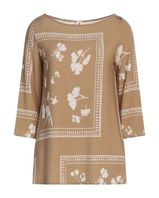 1 One Natural Camel Top Viscose, Elastane