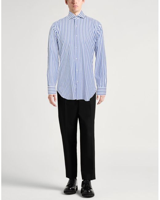 Barba Napoli Blue Shirt Cotton for men