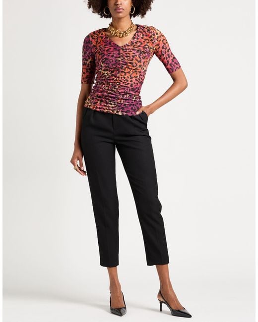 Just Cavalli Red Top Polyester, Metallic Polyester, Polyamide, Elastane