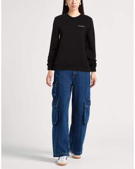 Karl Lagerfeld Black Sweatshirt Organic Cotton, Polyester