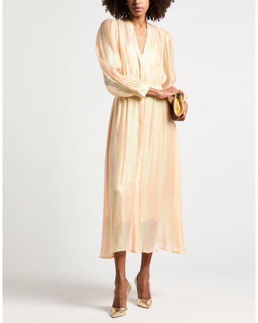 Forte_forte Natural Maxi Dress Silk, Metallic Fiber