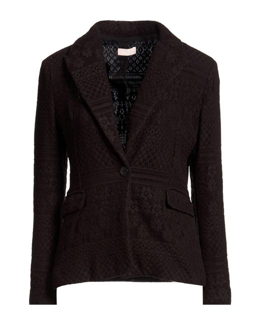 Liu Jo Black Blazer Cotton, Polyamide, Elastane