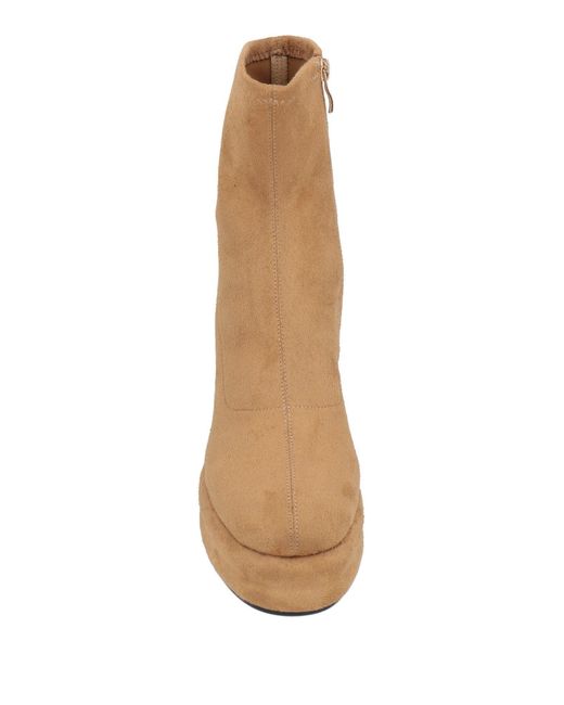 Jeannot Brown Camel Ankle Boots Textile Fibers