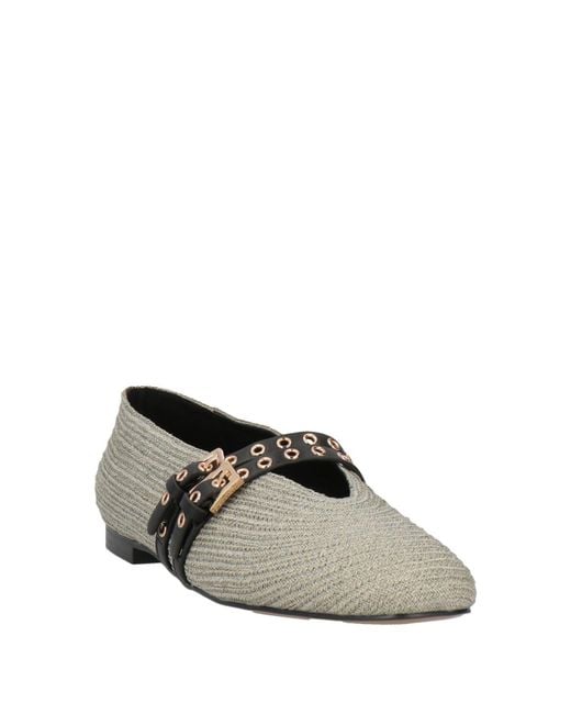Bibi Lou Gray Ballet Flats Textile Fibers