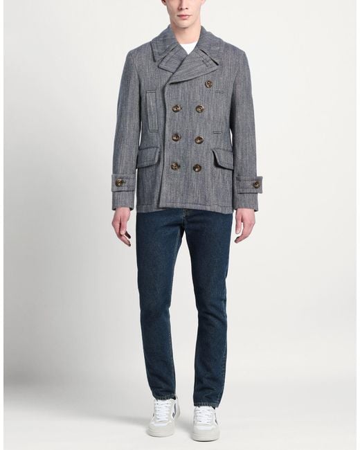 L.b.m. 1911 Gray Coat Cotton, Virgin Wool, Polyamide for men