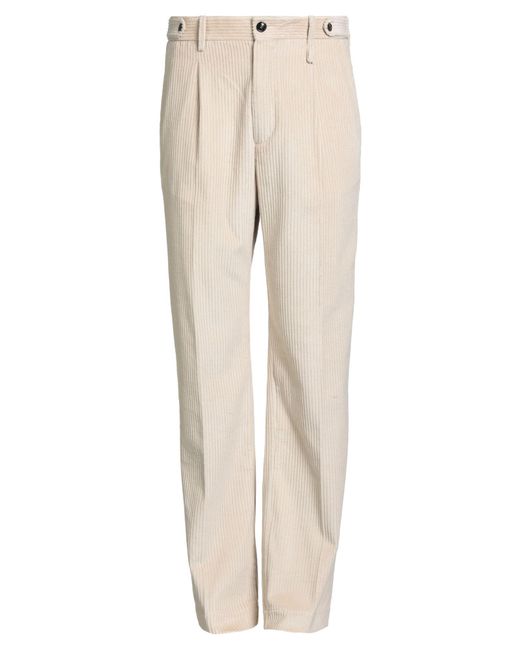 People Natural Cream Pants Cotton for men