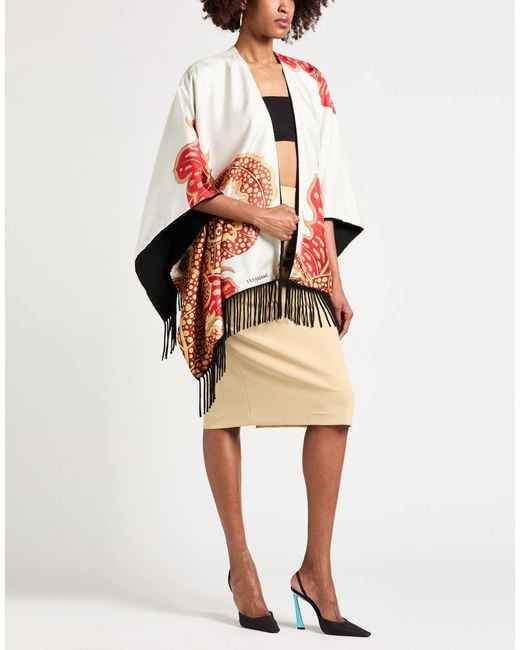 Ferragamo Red Cape Wool, Cashmere, Silk