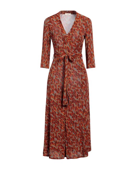 Siyu Red Midi-Kleid