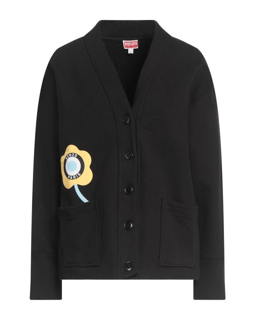 KENZO Black Cardigan Cotton, Elastane