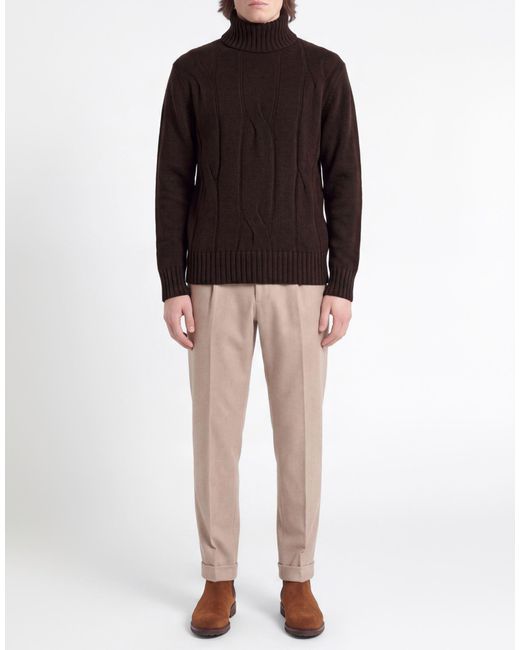 Alpha Studio Brown Dark Turtleneck Cashmere for men