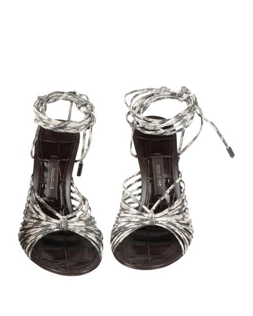 Ferragamo Metallic Sandals Leather