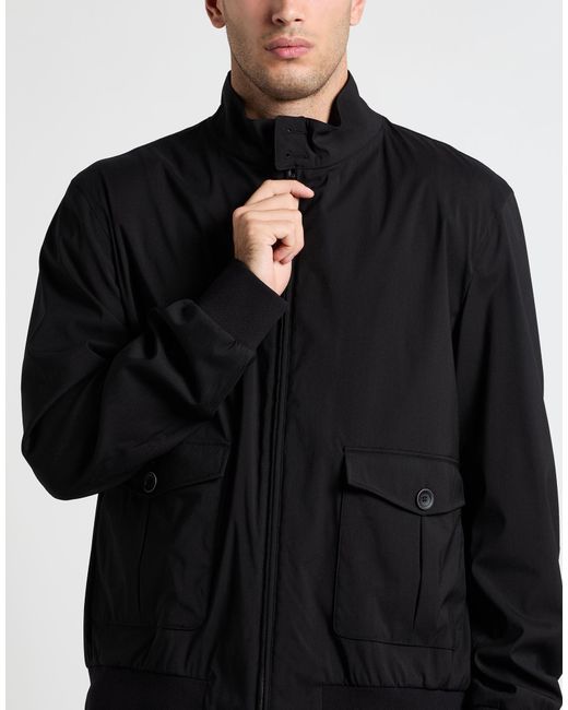 Herno Black Jacket Wool, Polyamide, Elastane, Polyurethane for men