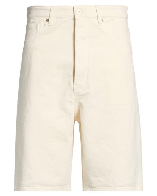 Drole de Monsieur Natural Ivory Denim Shorts Cotton for men