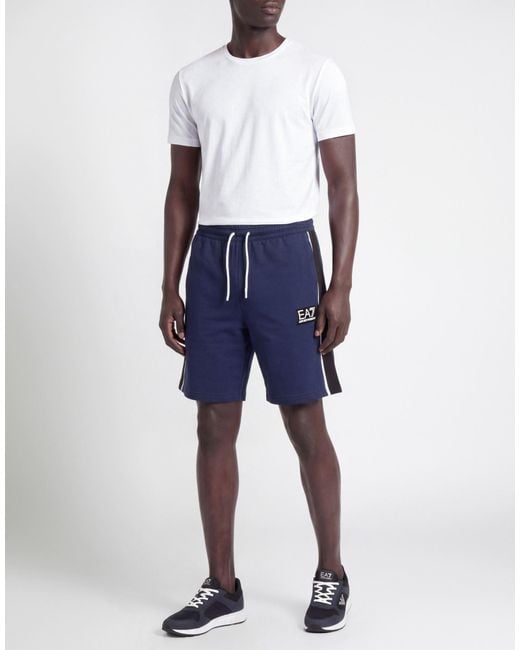 EA7 Blue Shorts & Bermuda Shorts Cotton for men