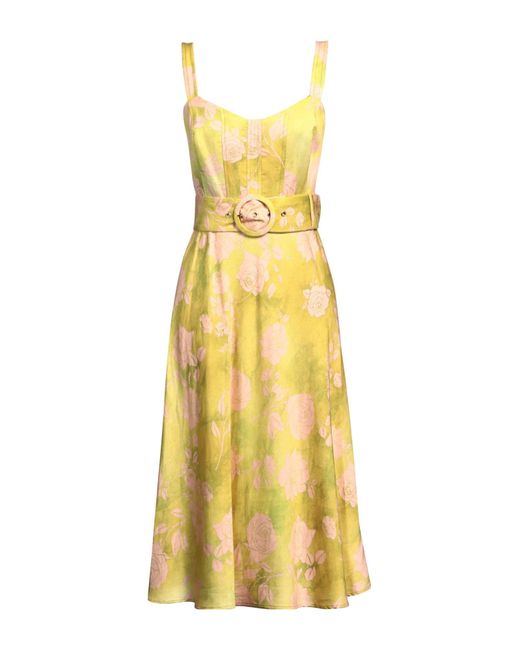 MARCIANO BY GUESS Midi Dress Lyocell, Linen in Yellow | Lyst UK