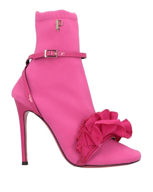 Luciano Padovan Pink Fuchsia Ankle Boots Textile Fibers