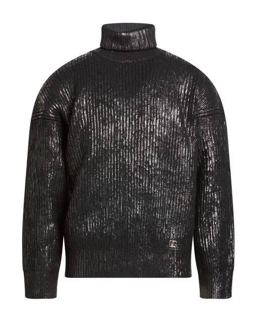 Dolce & Gabbana Black Turtleneck Virgin Wool, Zamak for men