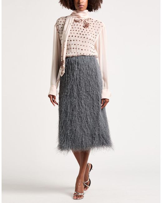 Dries Van Noten Gray Midi Skirts