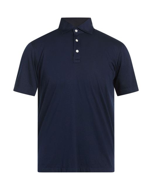 Luigi Borrelli Napoli Blue Polo Shirt Cotton, Modal for men