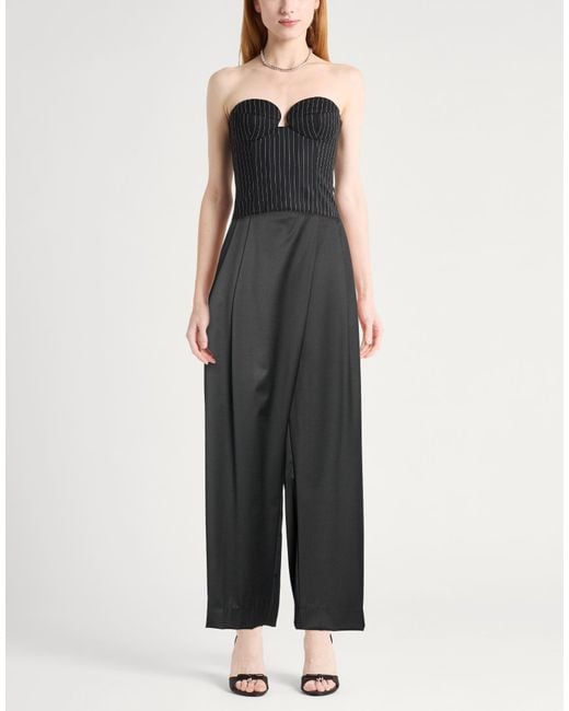 Ganni Gray Pants Polyester, Wool, Elastane