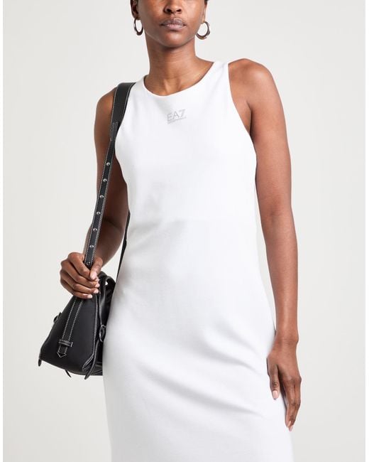 EA7 White Midi Dress
