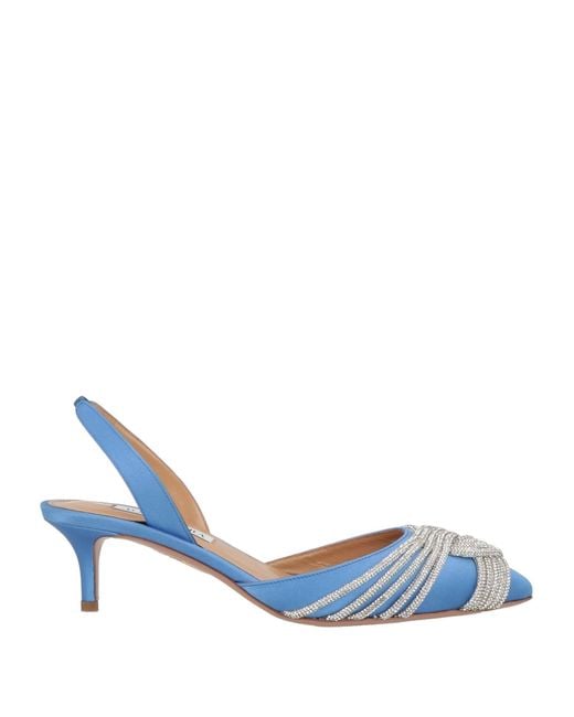 Aquazzura Blue Light Pumps Textile Fibers