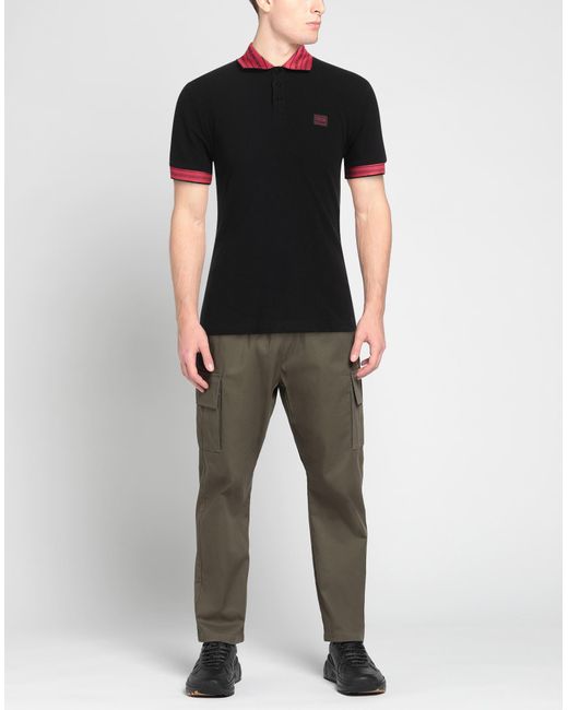 Versace Black Polo Shirt Cotton, Polyester for men