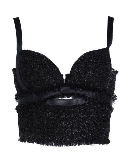Versace Black Top Virgin Wool, Metallized Polyamide, Polyamide, Silk
