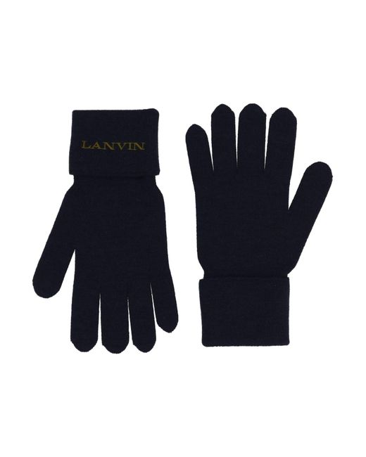 Givenchy Blue Gloves Wool