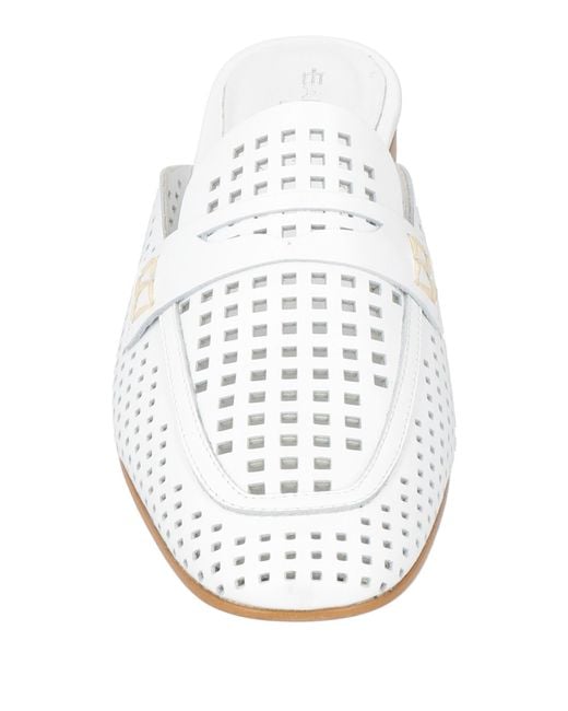Baldinini White Mules & Clogs Leather