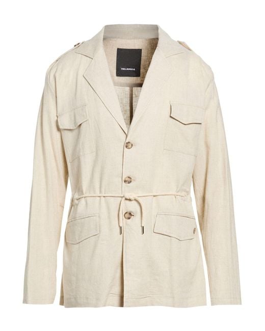 TELAMIRA Natural Jacket Viscose, Linen for men