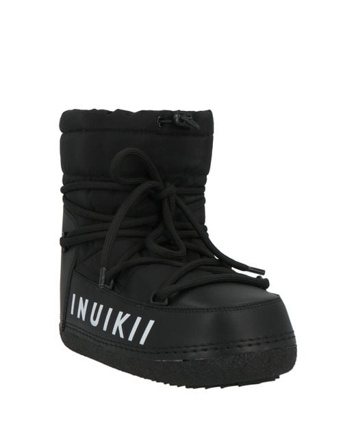 Inuikii Black Ankle Boots Textile Fibers