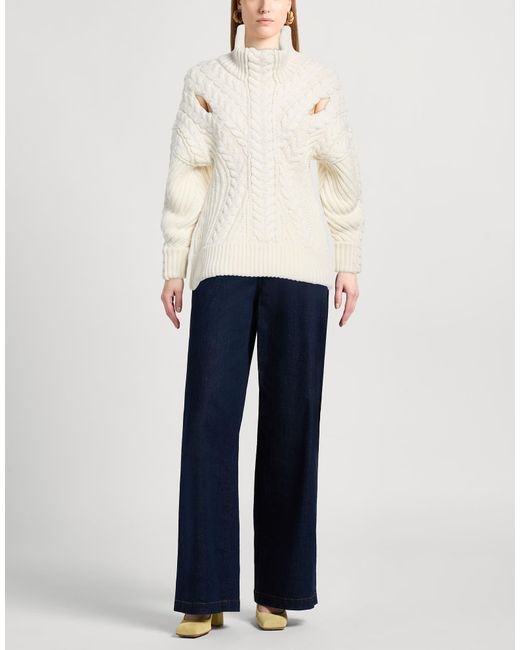McQueen White Turtleneck Wool, Cashmere, Elastane, Polyamide
