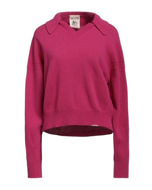 Semicouture Red Sweater Wool, Polyamide