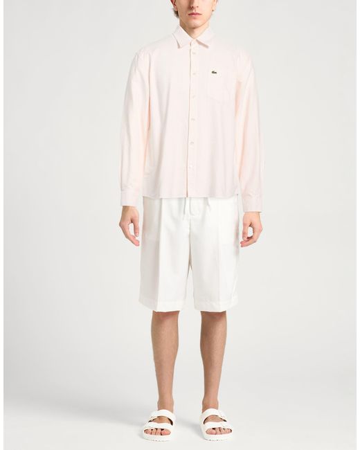 Lacoste White Light Shirt Cotton for men