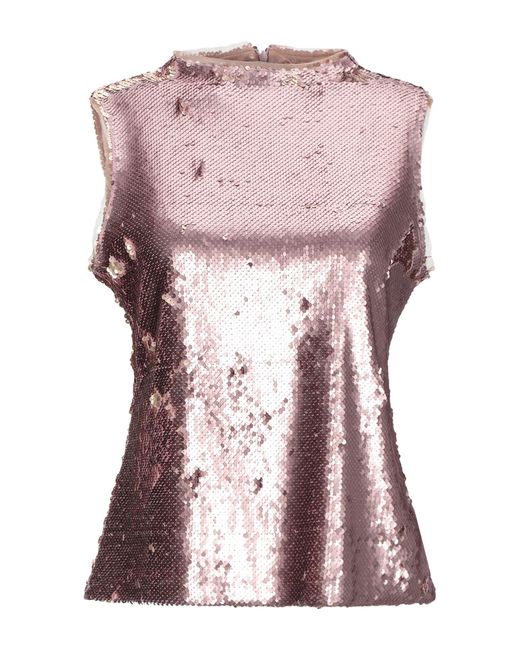 ..,merci Top da donna di colore rosa ..,merci Top da donna di colore rosa