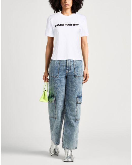 MSGM White T-Shirt Cotton
