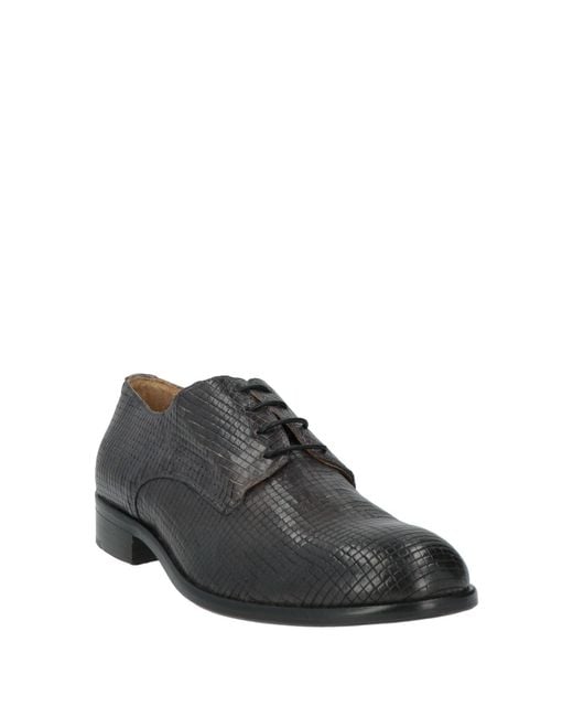 Exton Black Charcoal Lace-Up Shoes Leather for men